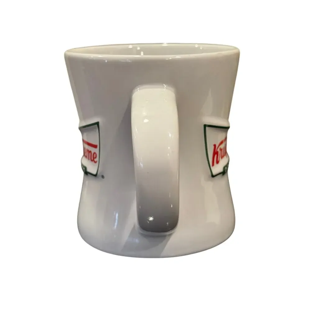 Krispy Kreme Doughnuts Raised Logo Diner Style Ceramic 16oz Coffee Mug